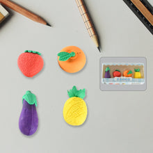 Mini Cute Veg & Fruit Erasers – 3D Colorful Eraser Set for Kids (4 Pc)