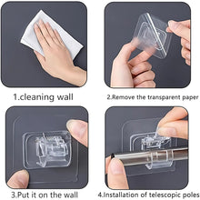 Wall Mount Transparent Self-Adhesive Clip with Strong Spring Grip